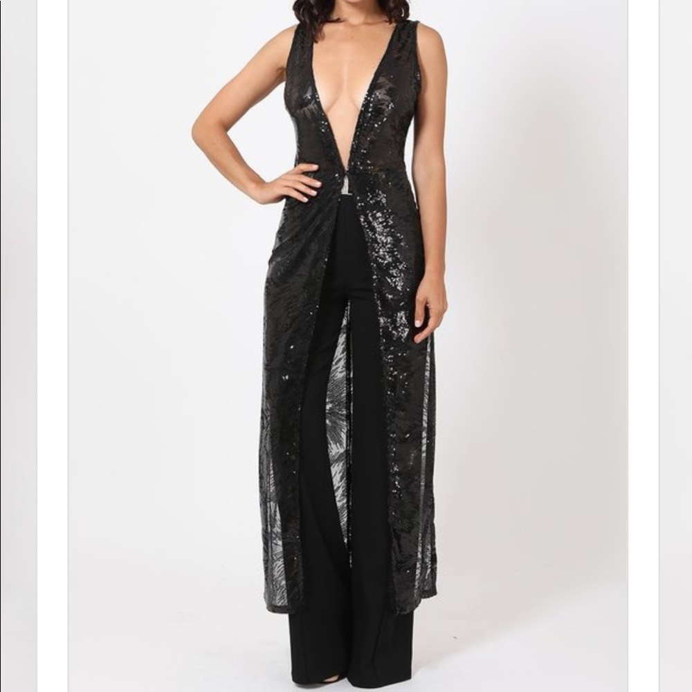 ‼️NEW‼️SHIPS TODAY📦 Black Long Sequin Cardigan